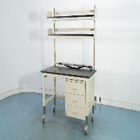 5' Portable Lab Bench w/ Upper Mounted Shelving image 0